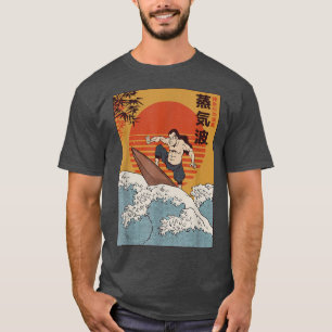 Retro Japan Samurai Surfing Funny Otaku Bu T-shirt