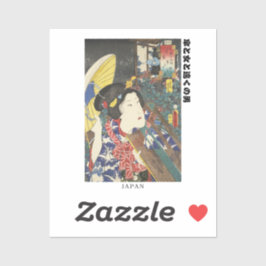 "Retro Japan – Ukiyo-e Art with Authentic Text" Sticker