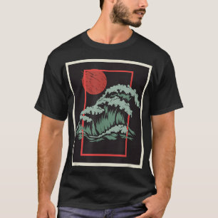 Retro Japan Wave Woodblock T-shirt