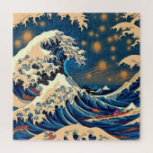 Retro Japanese Great Wave - ontwerp Legpuzzel (Verticaal)