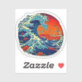 Retro Japanese Wave Sticker – Groovy  Kunst (Vel)
