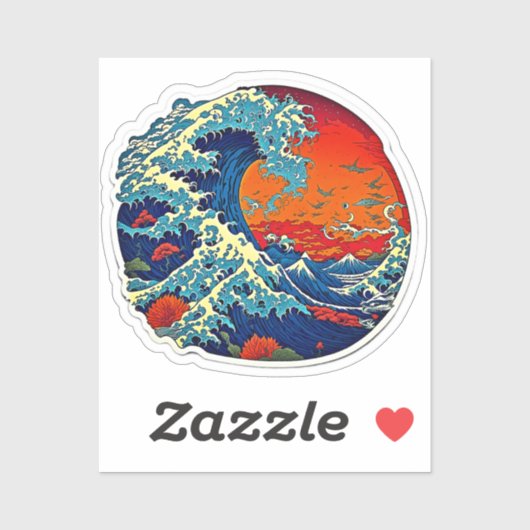 Retro Japanese Wave Sticker – Groovy  Kunst (Vel)