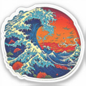 Retro Japanese Wave Sticker – Groovy  Kunst (Voorkant)