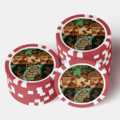Retro Japans Chrysanthemum & Golf Motief Poker Chips (Opstapeling)