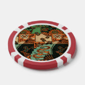 Retro Japans Chrysanthemum & Golf Motief Poker Chips (Enkel)