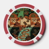 Retro Japans Chrysanthemum & Golf Motief Poker Chips (Achterkant)