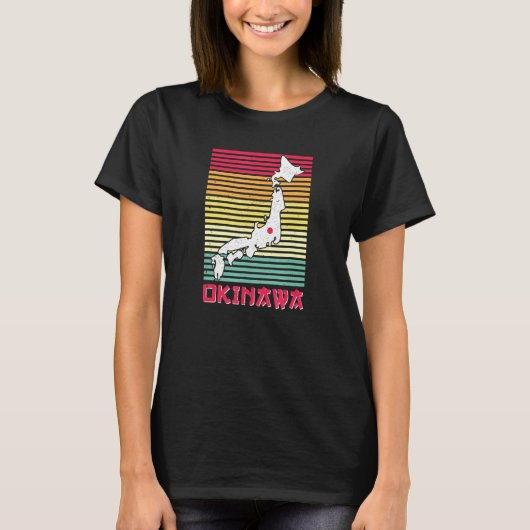 Retro Japans Eiland en Okinawa T-shirt (Voorkant)