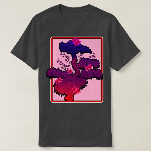 Retro Japans esthetisch Sakura Tree Flowers Bloss T-shirt (Design voorkant)
