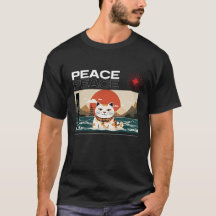  Retro Japans Kat T-shirt