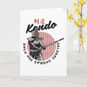 Retro Japans Kendo - Alleen het sterke Survive Kaart (Gele Bloem)