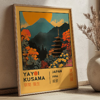 Retro Japans Landschap Yayoi Kusama Tentoonstellin Poster
