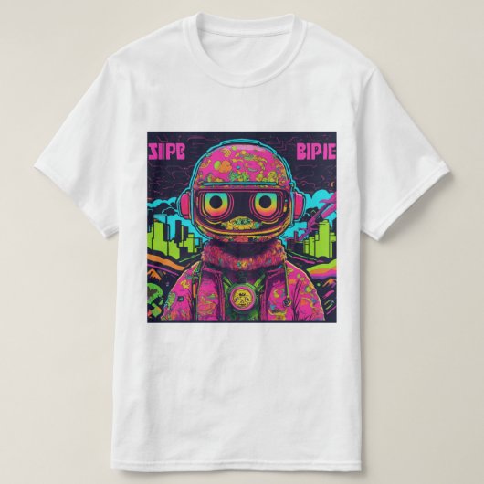 retro japans urban mode geïnspireerd cartoon t-sh t-shirt (Design voorkant)
