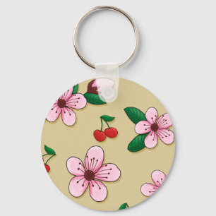 Retro Japanse Cherry Blossom Keycain Sleutelhanger