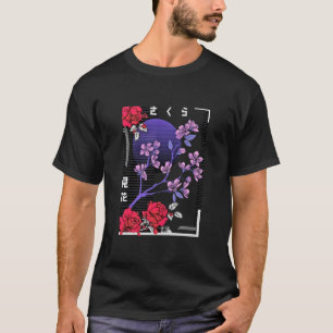 Retro Japanse Cherry Blossom T-shirt