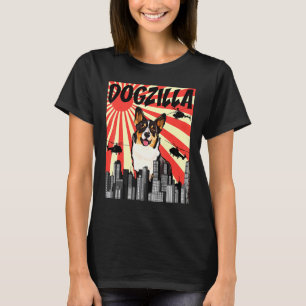 Retro Japanse Dogzilla Cardigan Welsh Corgi T-shirt