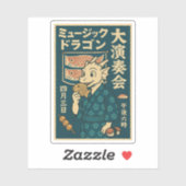 Retro Japanse draak Sticker (Vel)