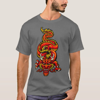 Retro Japanse draak T-shirt