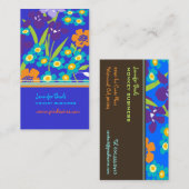 Retro Japanse Iris + Royal Blue / DIY Achtergrond Visitekaartje (Voorkant / Achterkant)