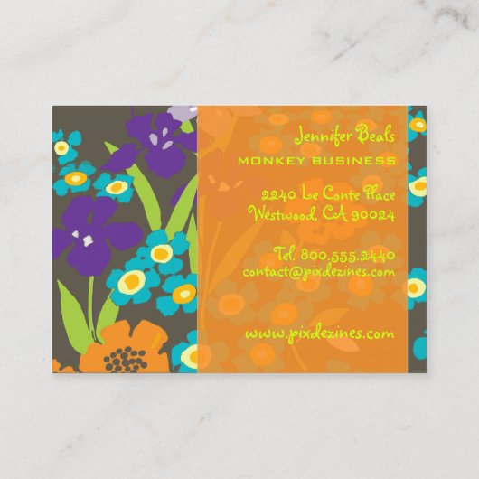 Retro Japanse Iris Visitekaartje (Achterkant)