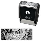 Retro Japanse kunst Zelfinktende Stempel (In situ)