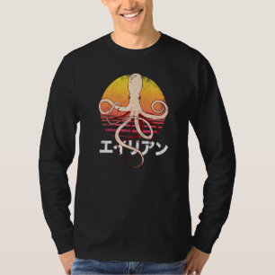 Retro Japanse octopus laat de kraken los T-shirt