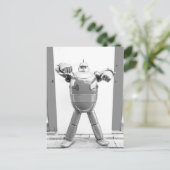 Retro Japanse Robot Briefkaart (Staand voorkant)