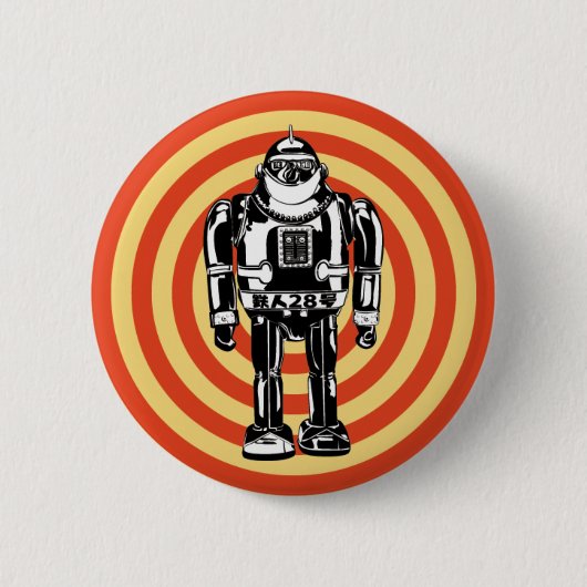 Retro Japanse robot Ronde Button 5,7 Cm (Voorkant)