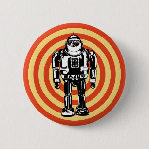 Retro Japanse robot Ronde Button 5,7 Cm