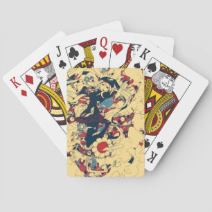 Retro  Japanse Rozen Grafische Kunst Pokerkaarten