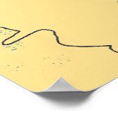 Retro  Japanse Rozen Grafische Kunst Poster (Hoek)