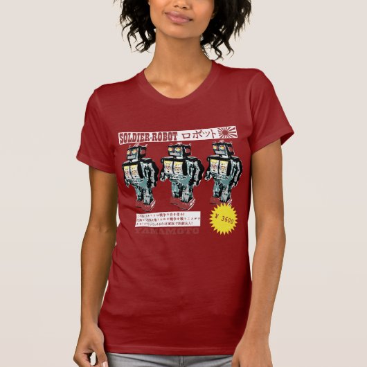 Retro Japanse Speelgoed Robot Advertisement T-shirt (Voorkant)