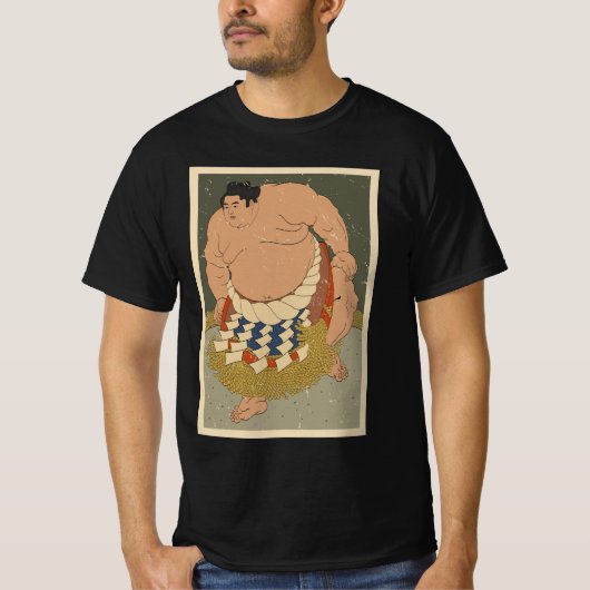 Retro Japanse Sumo Wrestler T-shirt (Voorkant)