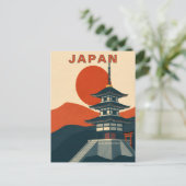 Retro Japanse tempel pagode reis Briefkaart (Staand voorkant)