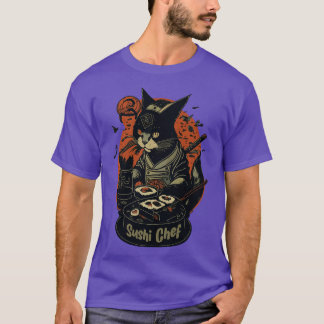 Retro JapansGeïnspireerd Feline Culinaire Kat als T-shirt