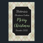 Retro Jar Christmas Cookies Labels Cadeau Stickers<br><div class="desc">Personaliseer deze klassieke food treat jar labels door de informatie aan te passen aan uw behoeften. Het ontwerp is van originele kunst.</div>