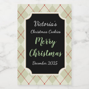 Retro Jar Christmas Cookies Labels Cadeau Stickers