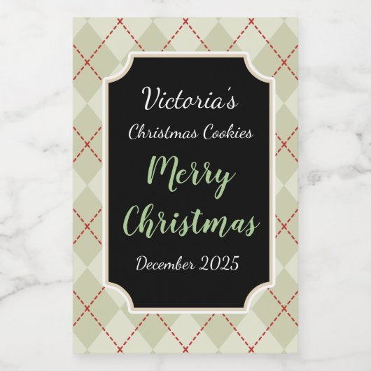 Retro Jar Christmas Cookies Labels Cadeau Stickers (Enkel label)