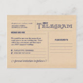 Retro Jar Save the Date - Telegram Stijl - Marine Aankondigingskaart (Achterkant)