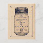 Retro Jar Save the Date - Telegram Stijl - Marine Aankondigingskaart (Voorkant)