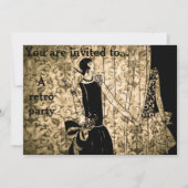 Retro  jaren 1930, demietpartij kaart (Voorkant)