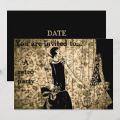 Retro  jaren 1930, demietpartij kaart (Voorkant / Achterkant)