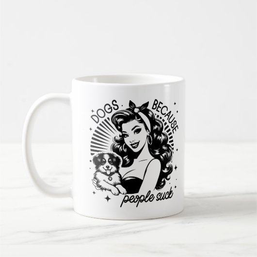 Retro jaren 1950 Glam Girl Funny Sarcastic Quote Koffiemok (Links)