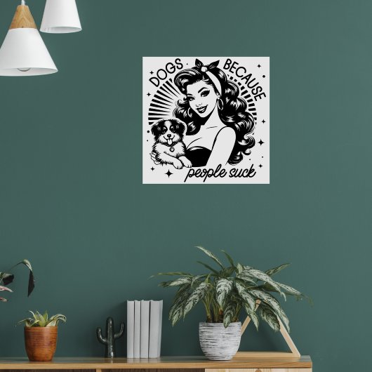Retro jaren 1950 Glam Girl Funny Sarcastic Quote Poster (Woonkamer 1)