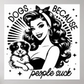 Retro jaren 1950 Glam Girl Funny Sarcastic Quote Poster (Voorkant)