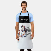 Retro jaren 1950 Glam Girl Funny Sarcastic Quote Schort (Gedragen)