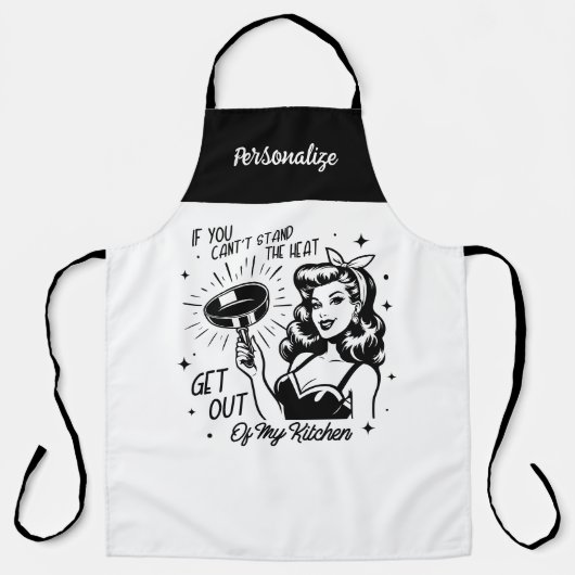 Retro jaren 1950 Glam Girl Funny Sarcastic Quote Schort (Voorkant)