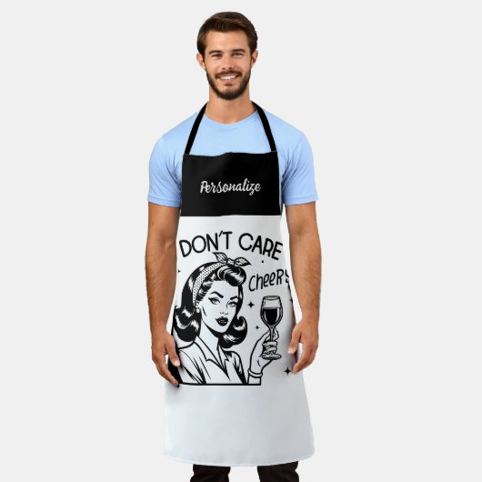 Retro jaren 1950 Glam Girl Funny Sarcastic Quote Schort (Gedragen)