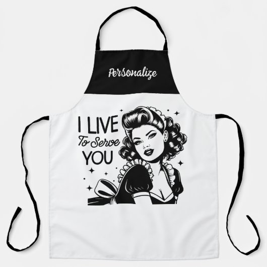 Retro jaren 1950 Glam Girl Funny Sarcastic Quote Schort (Voorkant)