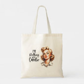 Retro jaren 1950 Glam Girl Funny Sarcastic Quote Tote Bag (Achterkant)