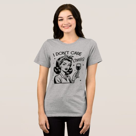 Retro jaren 1950 Glam Girl Funny Sarcastic Quote Tri-Blend Shirt (Voorkant volledig)